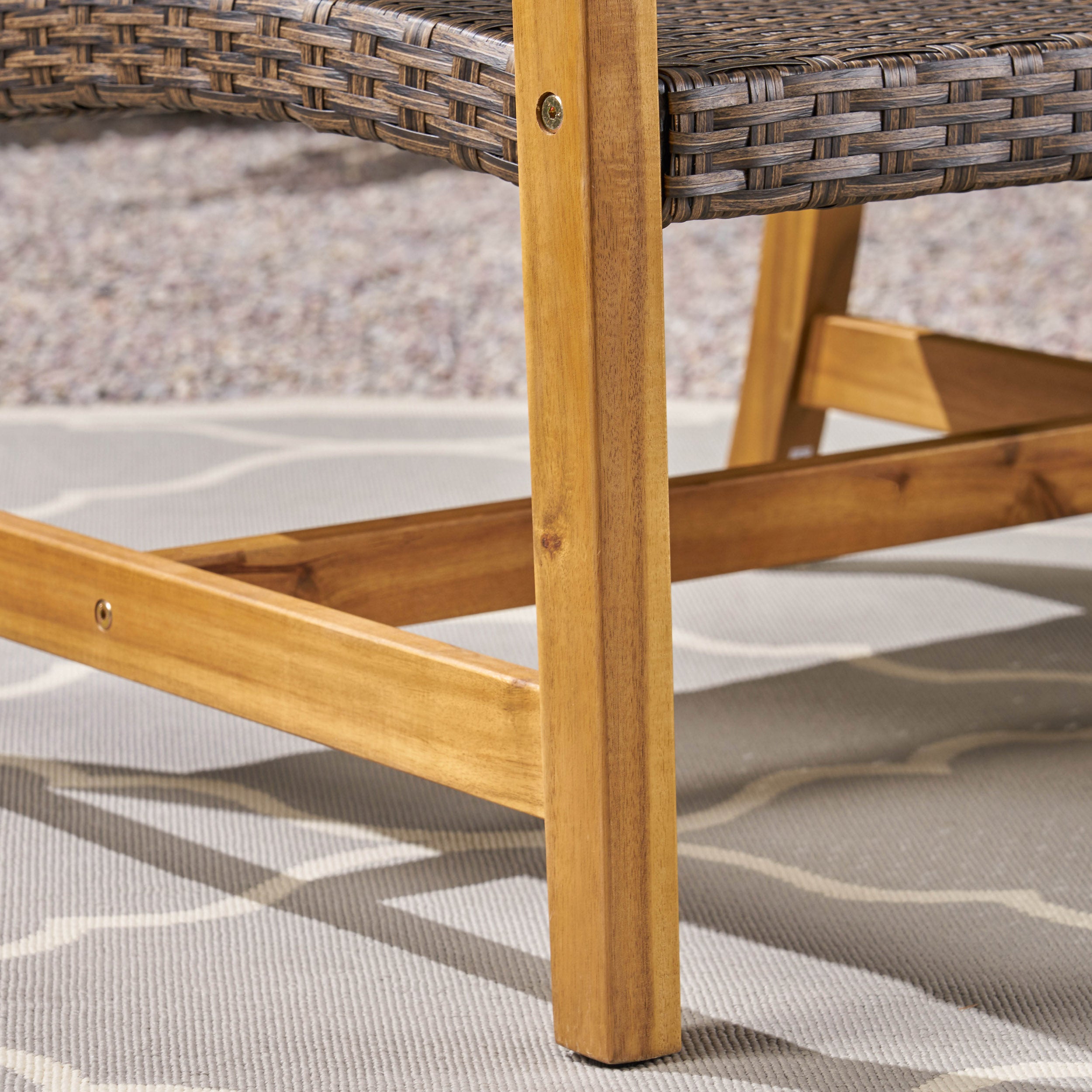 Hampton Wood + Wicker 3 Seater