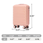 20 Inch ABS Hard Shell Travel Checked Luggage - Pink