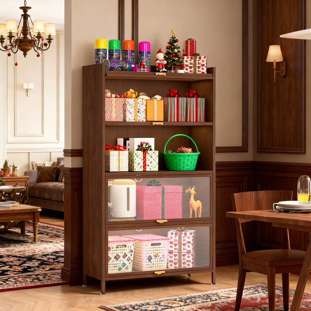 57'' Tall Metal 4 Flip Doors Cabinet