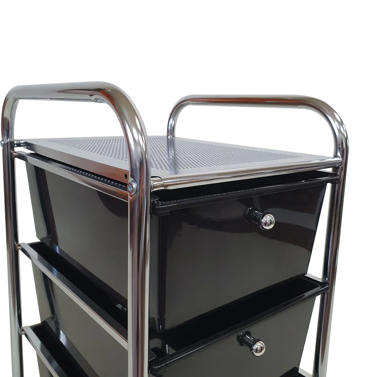 Rolling Storage Cart and Organizer with Plastic Drawers