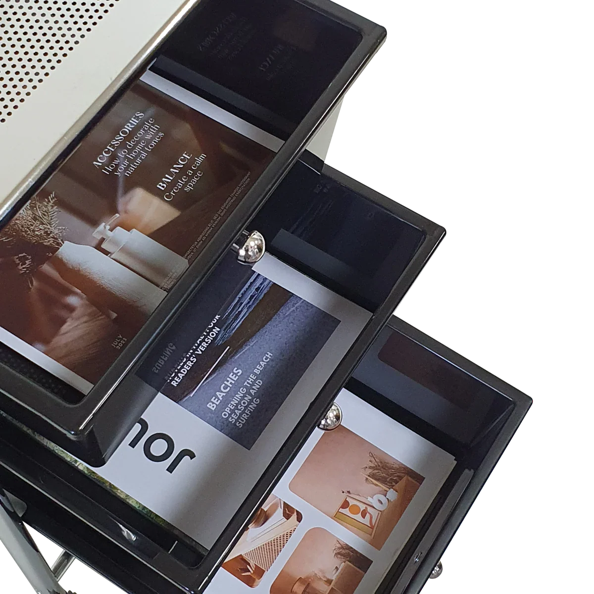 Rolling Storage Cart and Organizer with Plastic Drawers