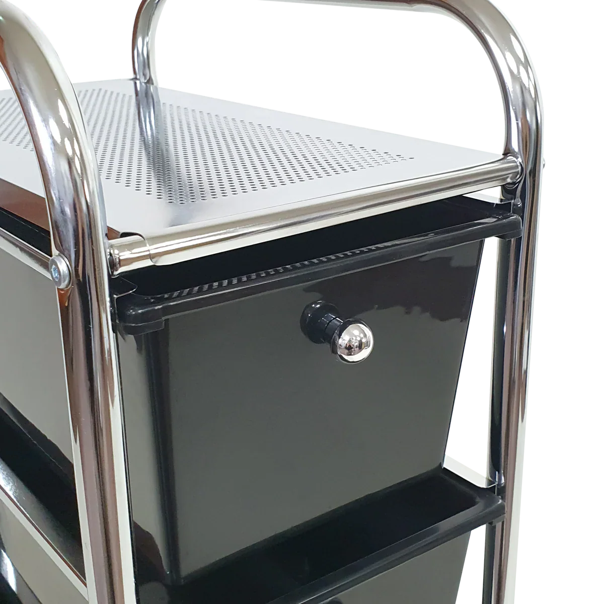 Rolling Storage Cart and Organizer with Plastic Drawers