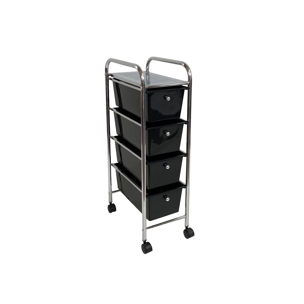 Rolling Storage Cart and Organizer with Plastic Drawers