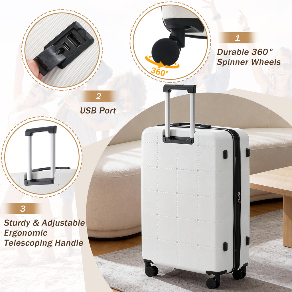 Hardside Luggage Set 5 Piece with Bags