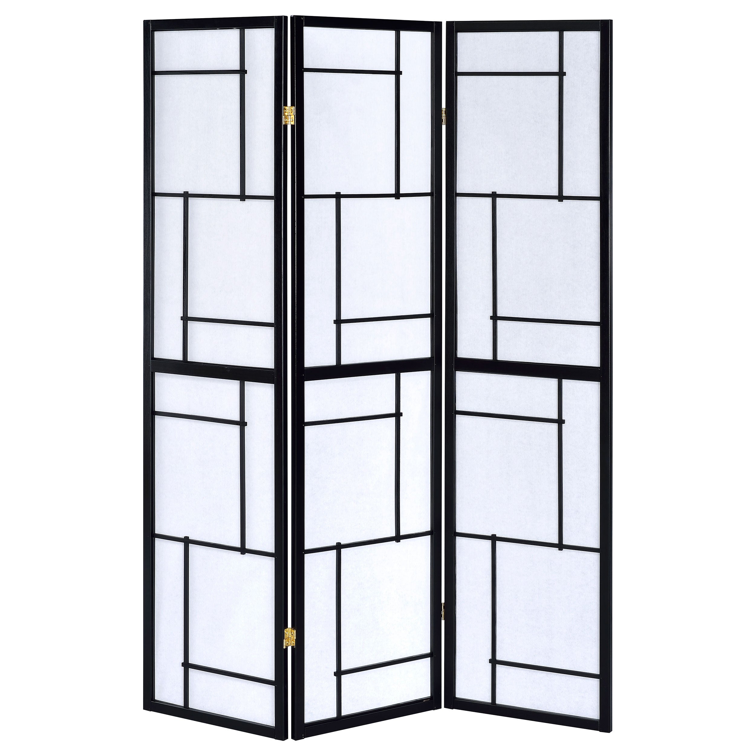 Damis 3-Panel Room Divider Folding Shoji Screen Black-CoasterEveryday