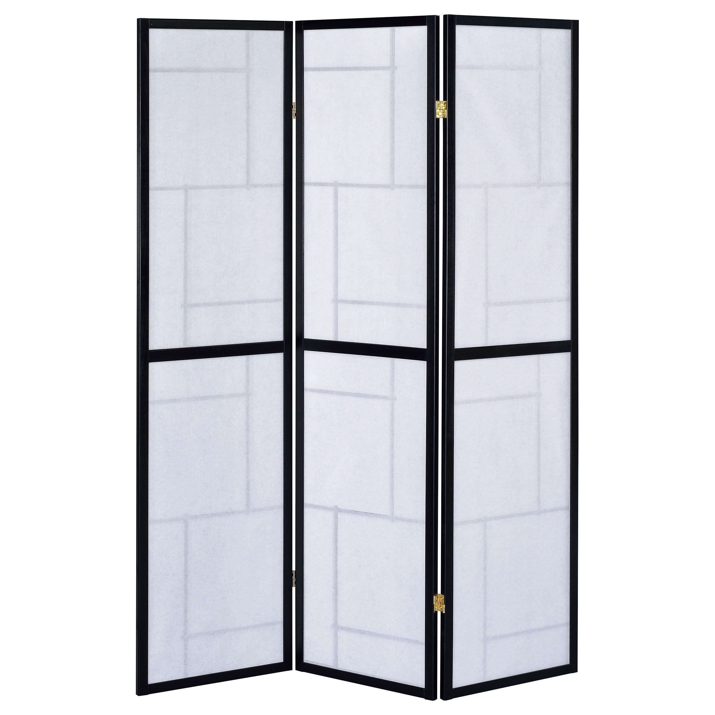 Damis 3-Panel Room Divider Folding Shoji Screen Black-CoasterEveryday