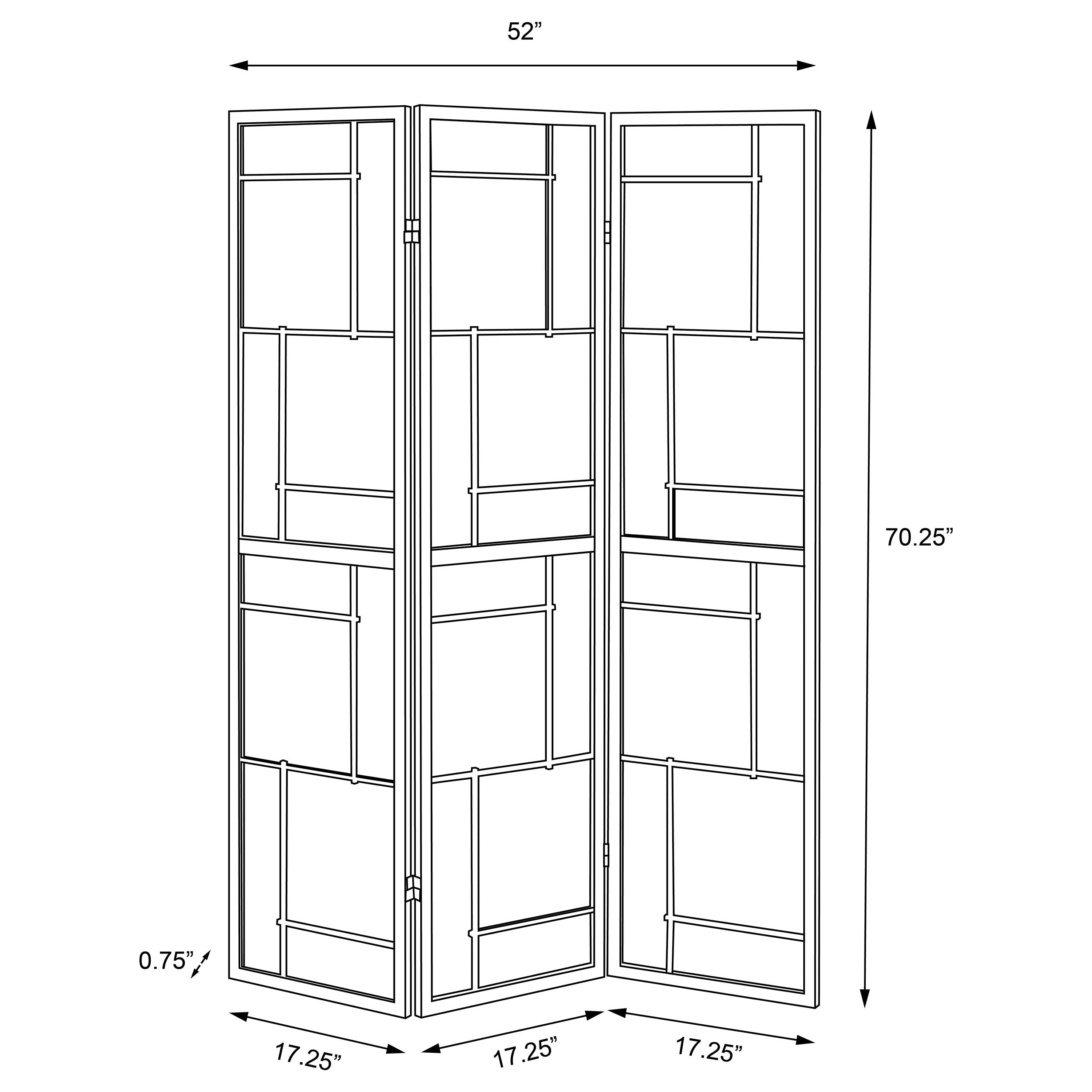 Damis 3-Panel Room Divider Folding Shoji Screen Black-CoasterEveryday