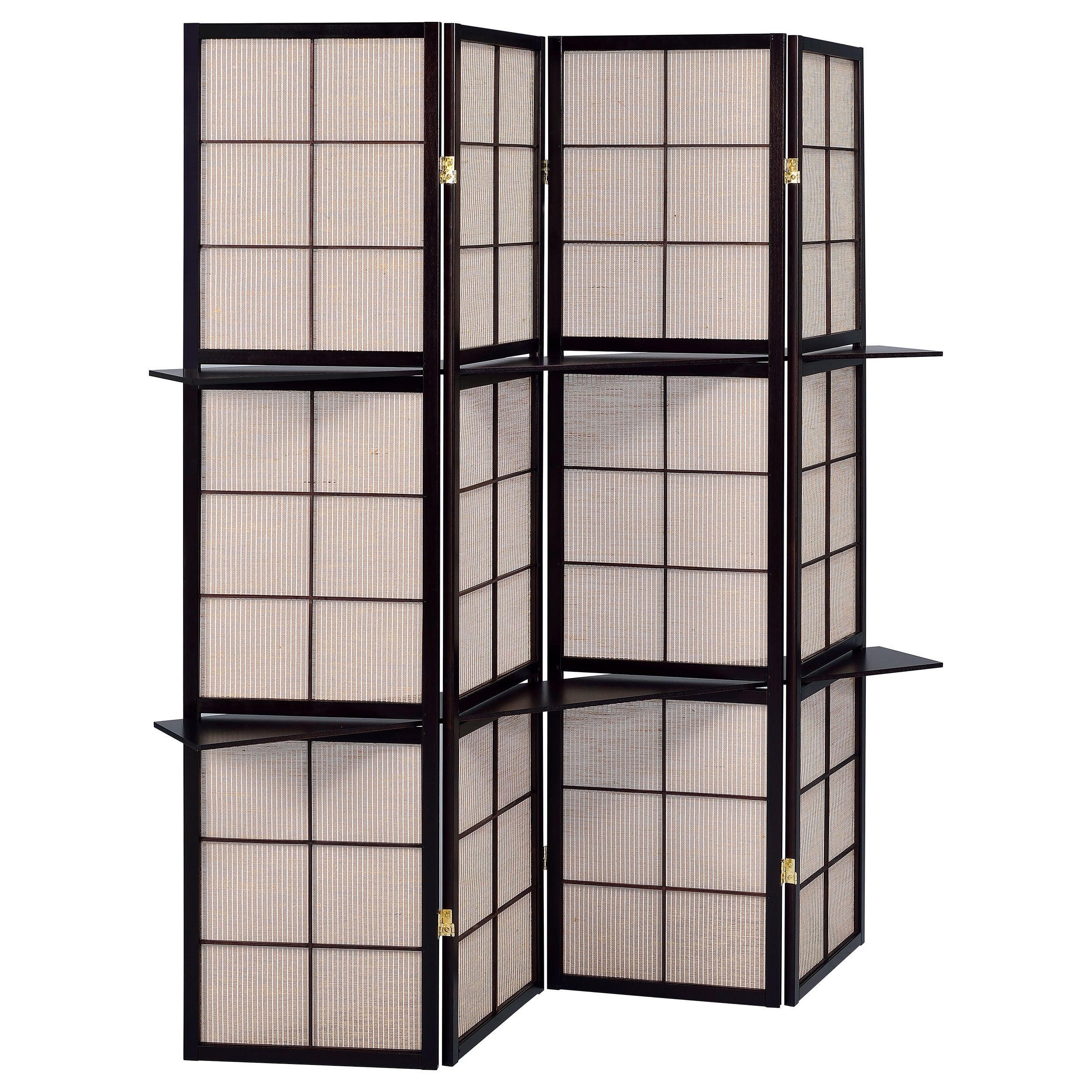 Iggy 4-Panel Room Divider Folding Shoji Screen Cappuccino-CoasterEveryday