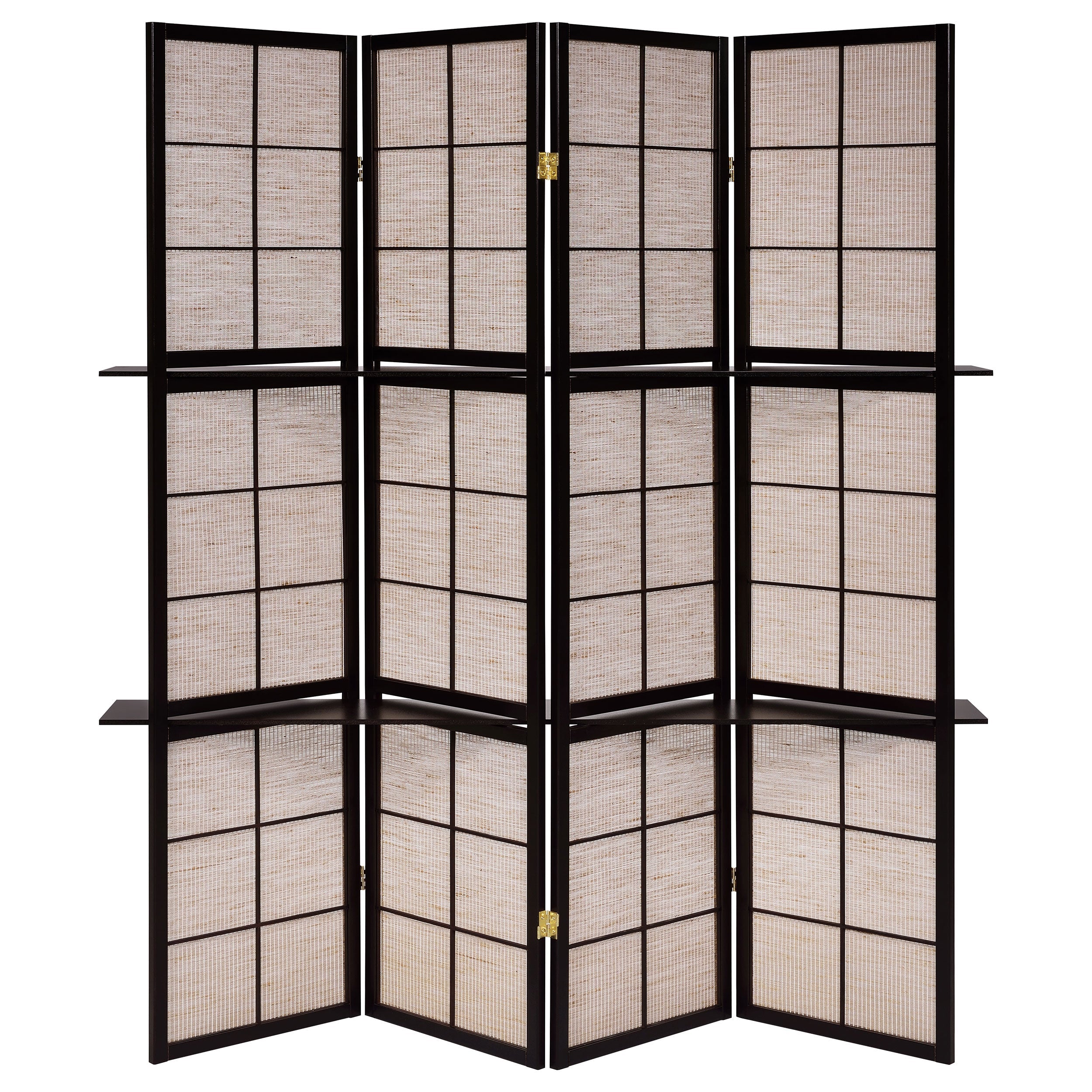 Iggy 4-Panel Room Divider Folding Shoji Screen Cappuccino-CoasterEveryday