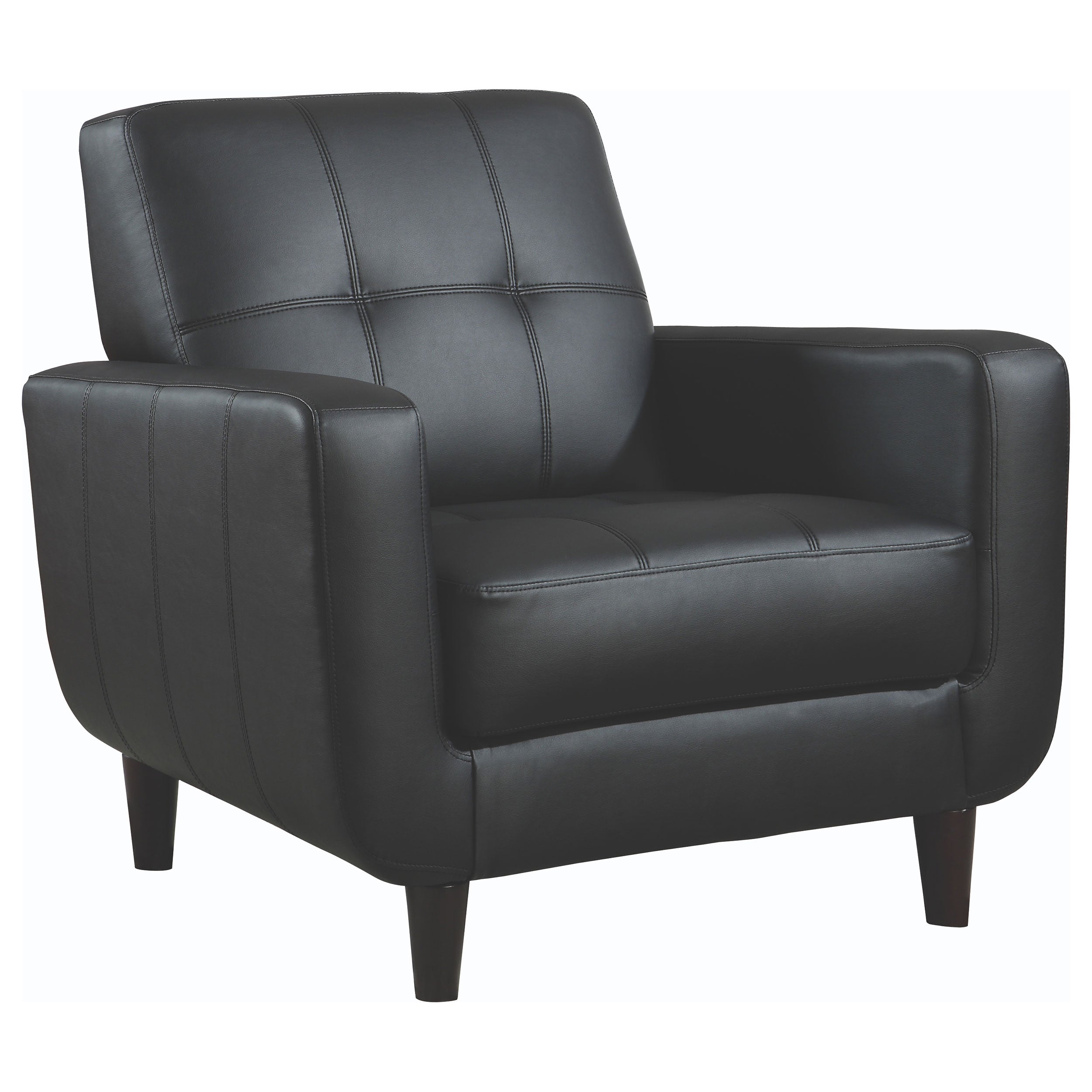 Aaron Upholstered Track Arm Tufted Accent Chair Black-CoasterEssence