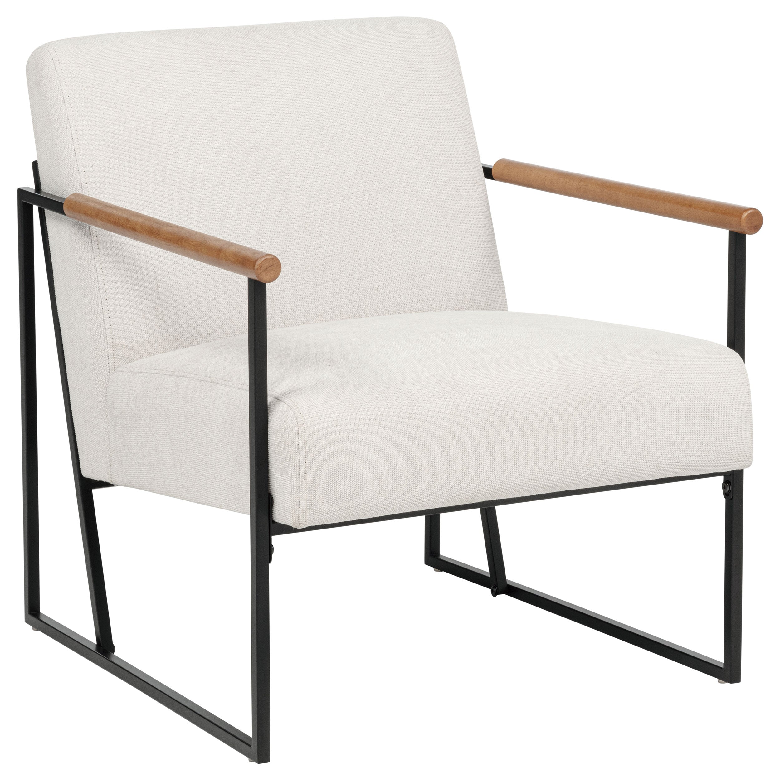 Monsen Fabric Upholstered Metal Frame Accent Chair Ivory-