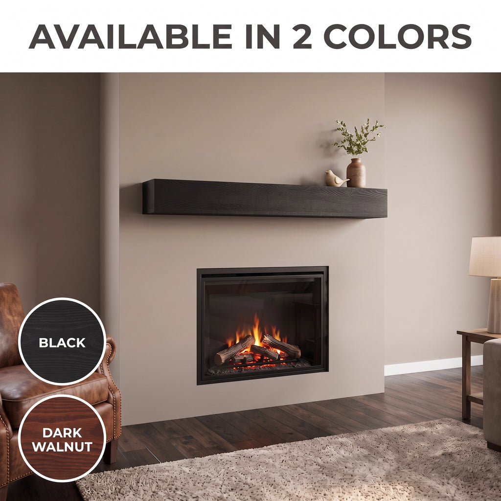 60'' Fireplace Mantel Pine Wood Wall-Mounted Shelf
