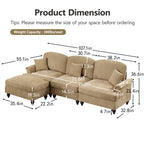 Mid Century Three Seater Modular L Shaped Sectional Couch