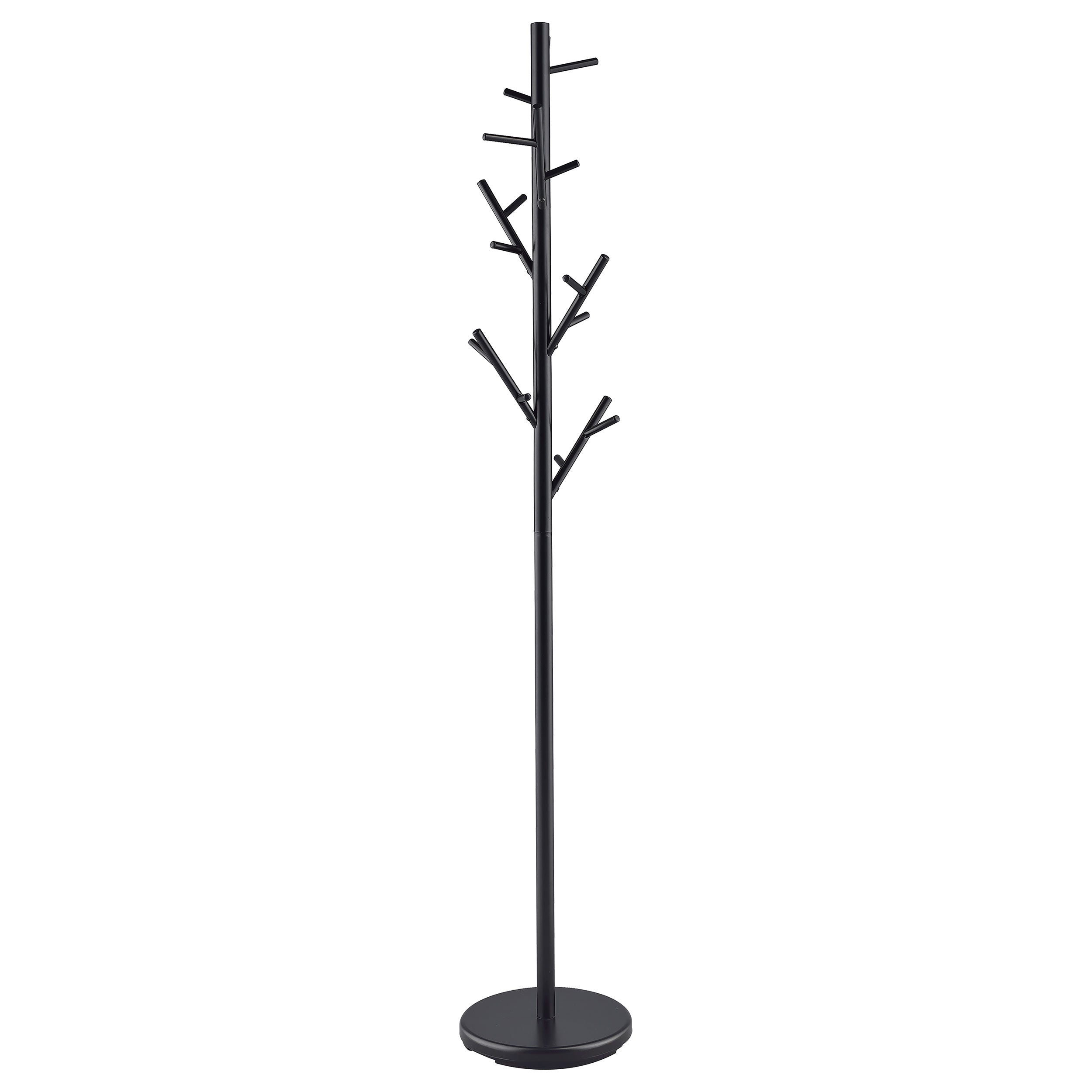 Clover 18 Hook Freestanding Metal Coat Rack Hat Hanger Black-CoasterEveryday