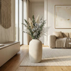 Round Concrete Planter - Large Outdoor Indoor Handmade Decorative Pot