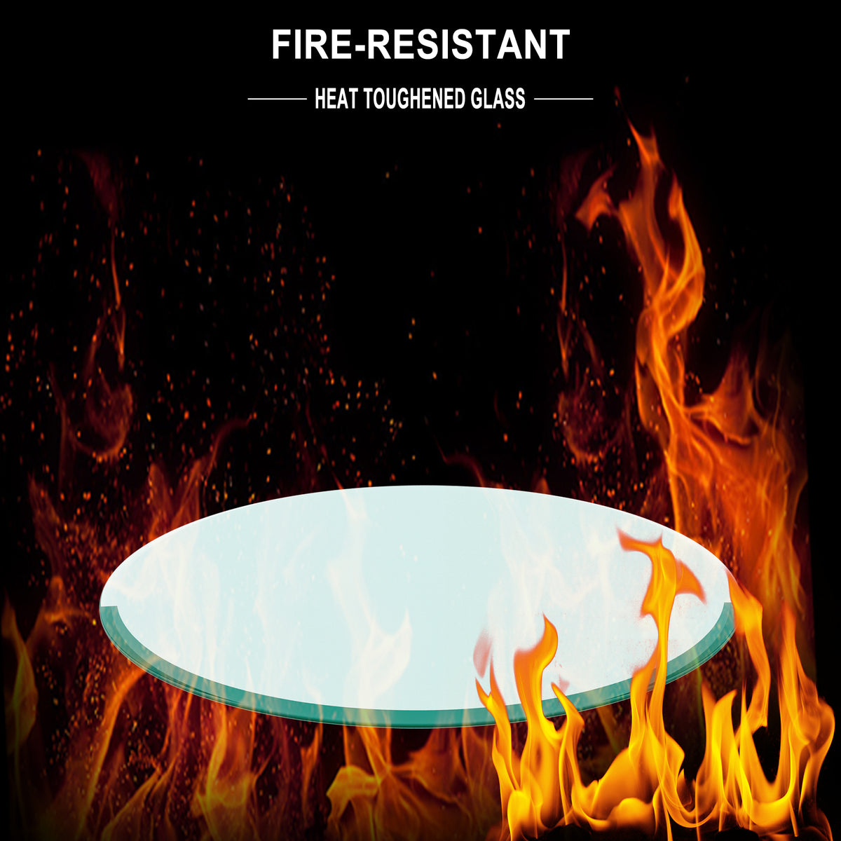 36-Inch Round Tempered Glass Table Top, Clear, 1/4-Inch Thick