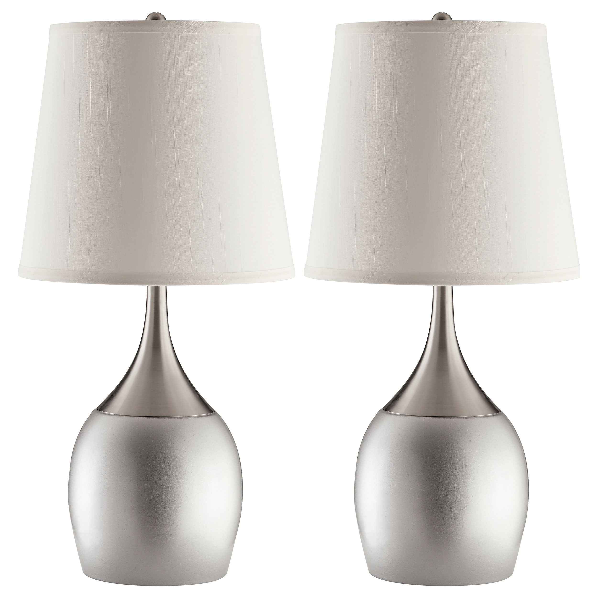 Tenya 24-inch Empire Shade Urn Table Lamp Silver (Set of 2)-CoasterEveryday