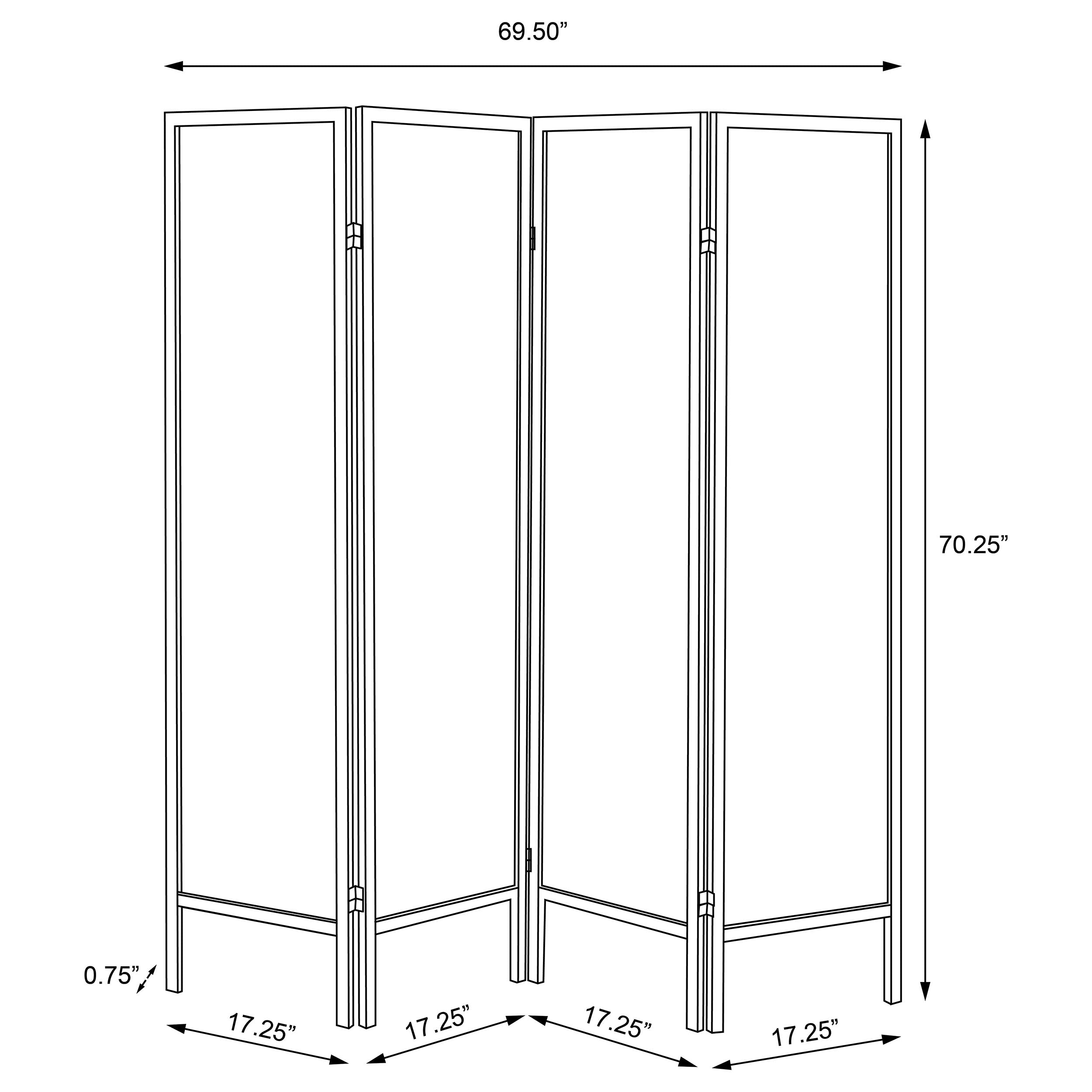 Haidera 4-Panel Room Divider Folding Screen Black Damask-CoasterEveryday