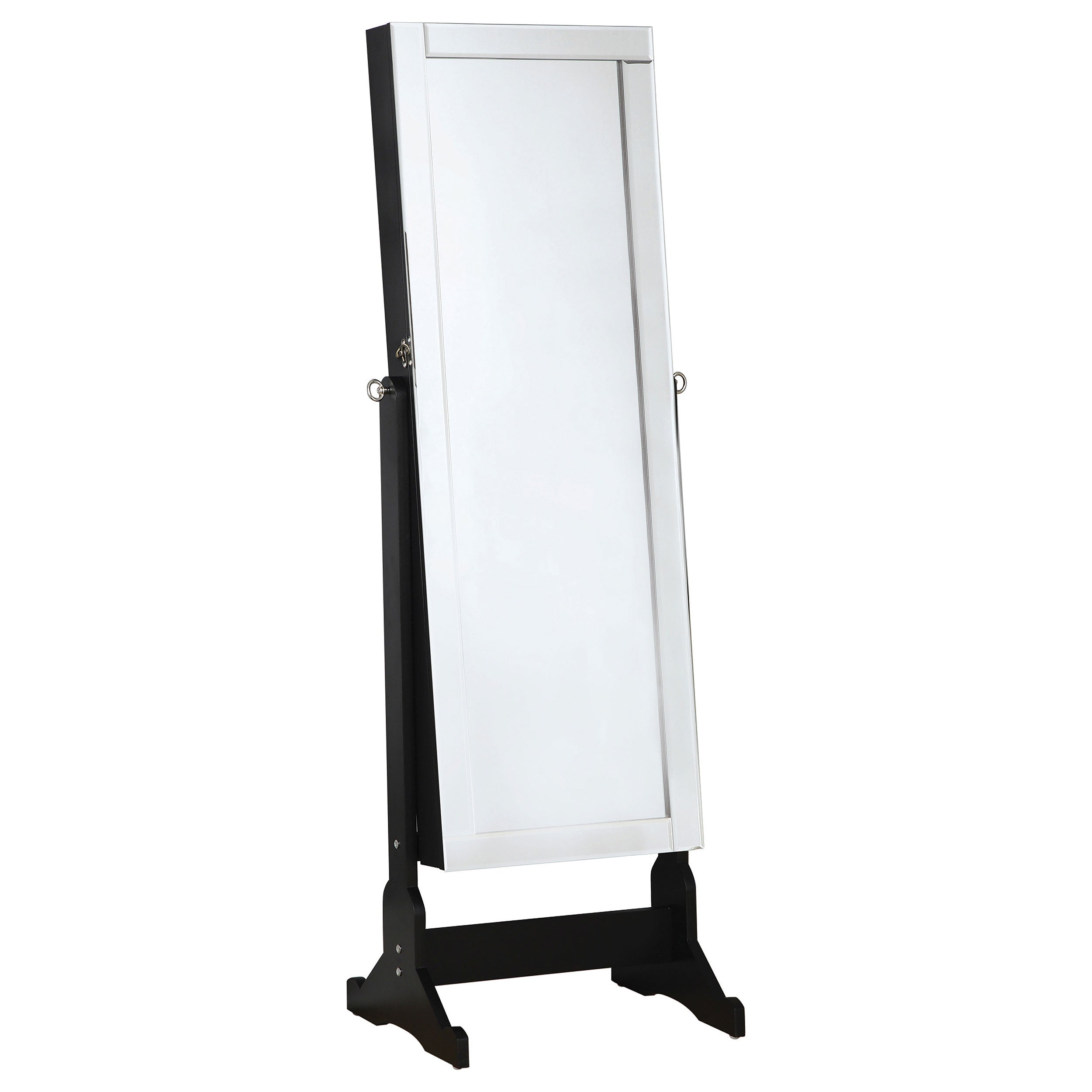 Cortez Cheval Mirror with Jewelry Storage Black-CoasterEssence