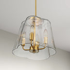 Soiree Four Candle Lights Pendant With Clear Glass - Satin