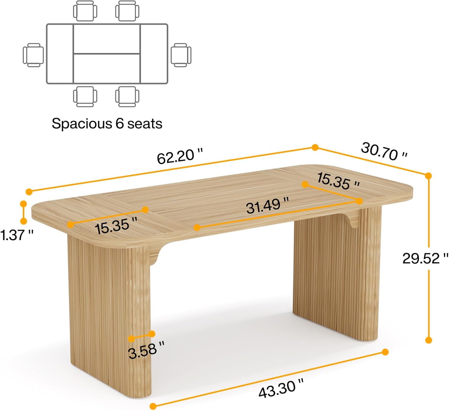 62" Modern Executive Desk