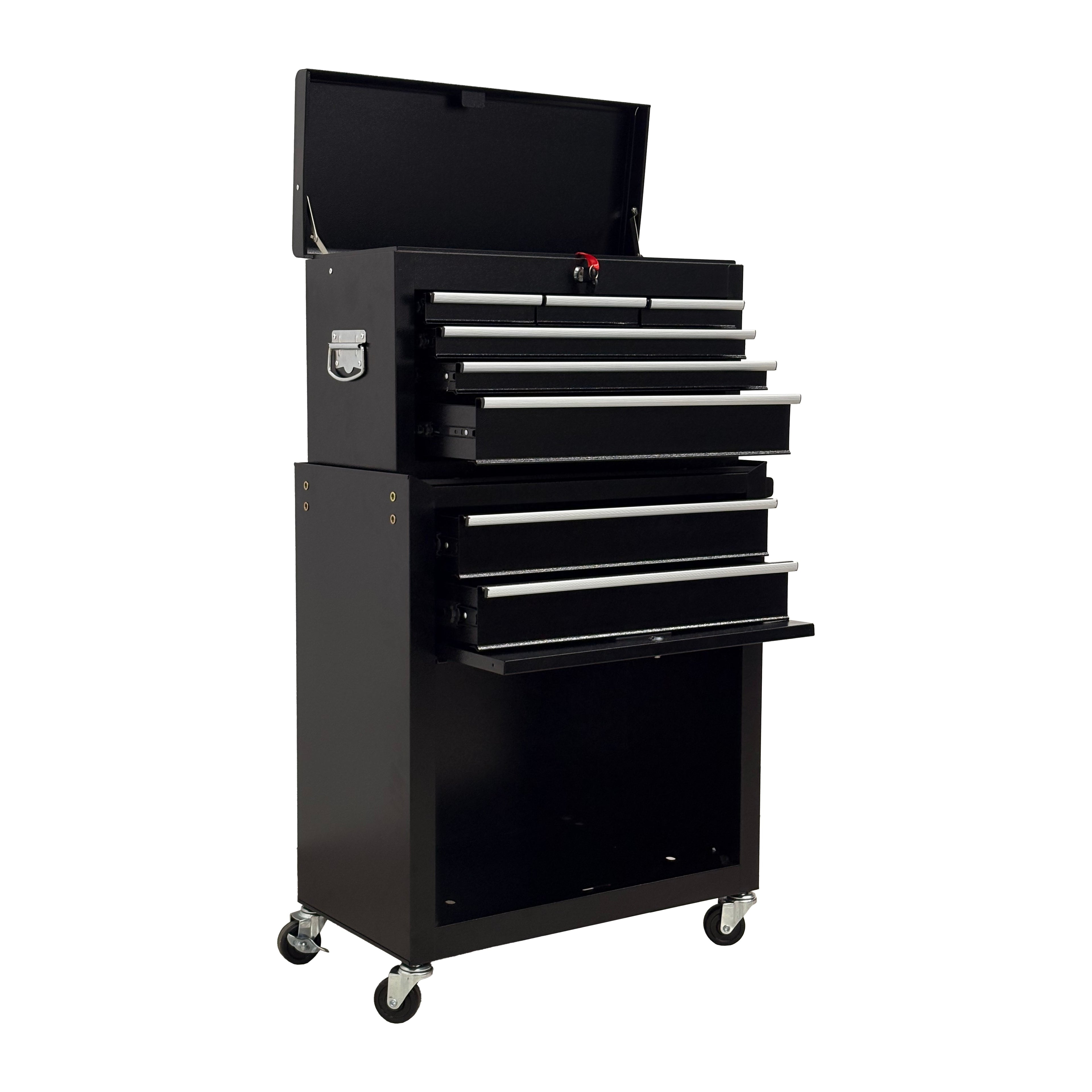 8-Drawer High-Capacity Rolling Tool Chest, Black