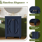 24" Modern Bathroom Vanity With Ornate Elliptical Motif Design