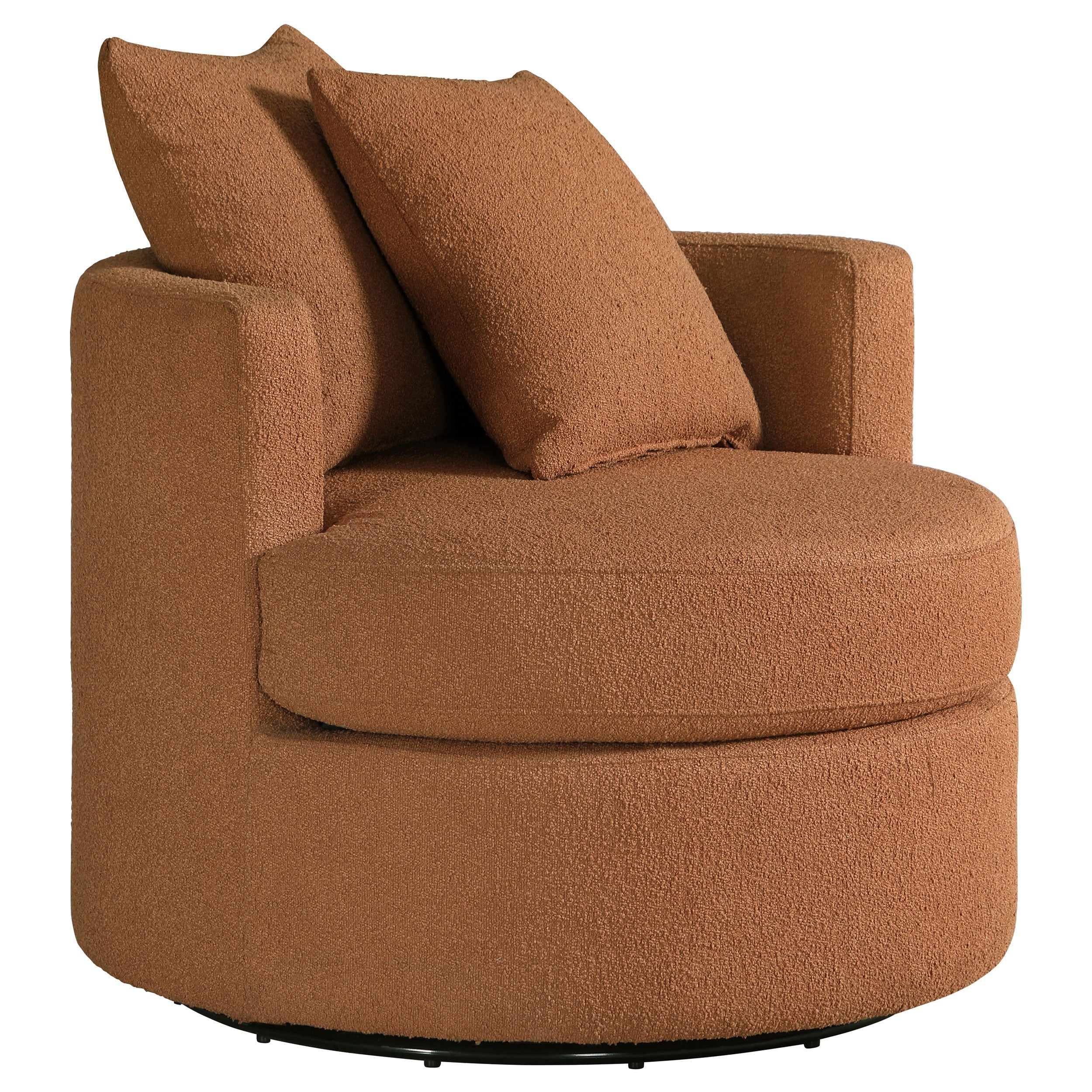 Debbie Upholstered Swivel Accent Chair Burnt Orange-