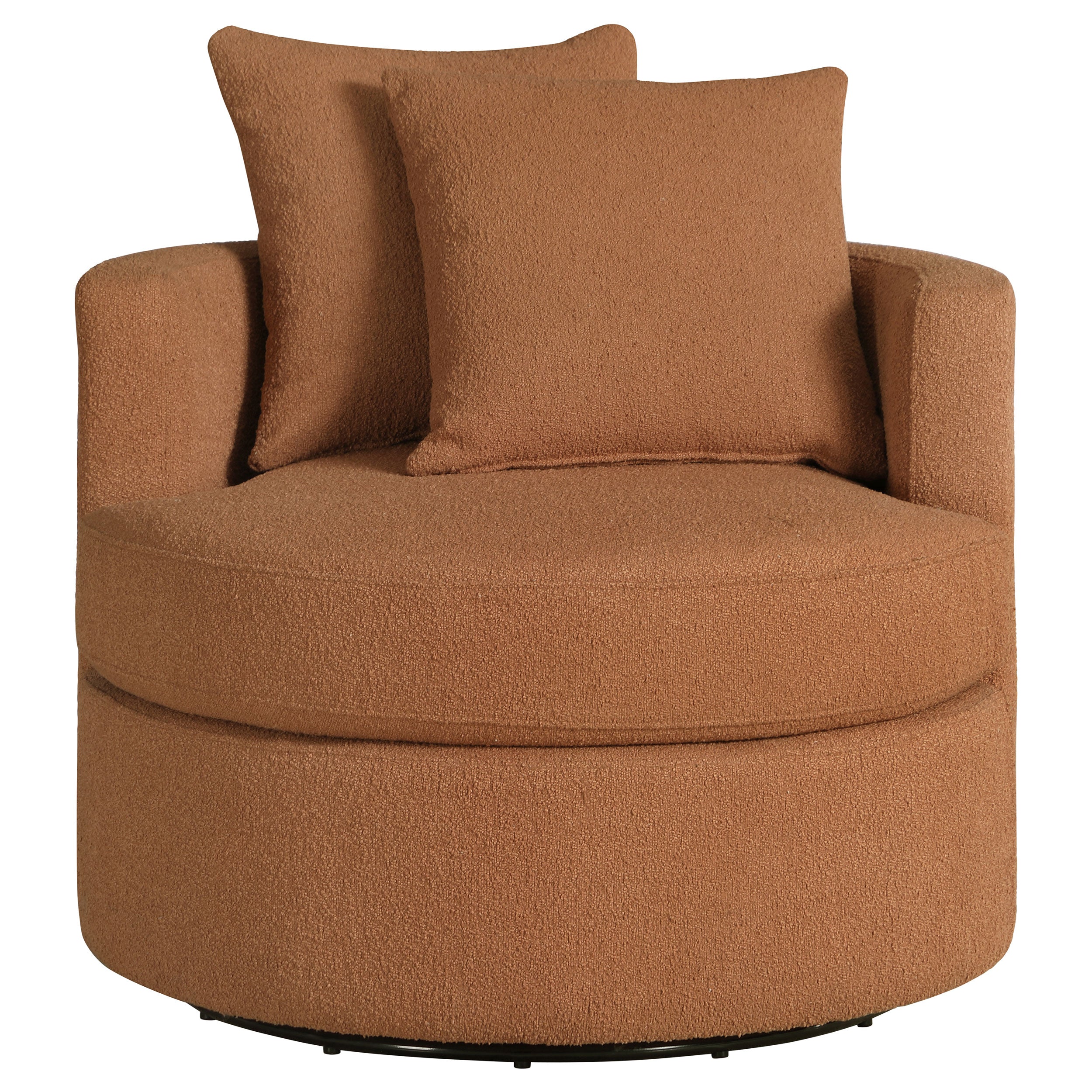 Debbie Upholstered Swivel Accent Chair Burnt Orange-