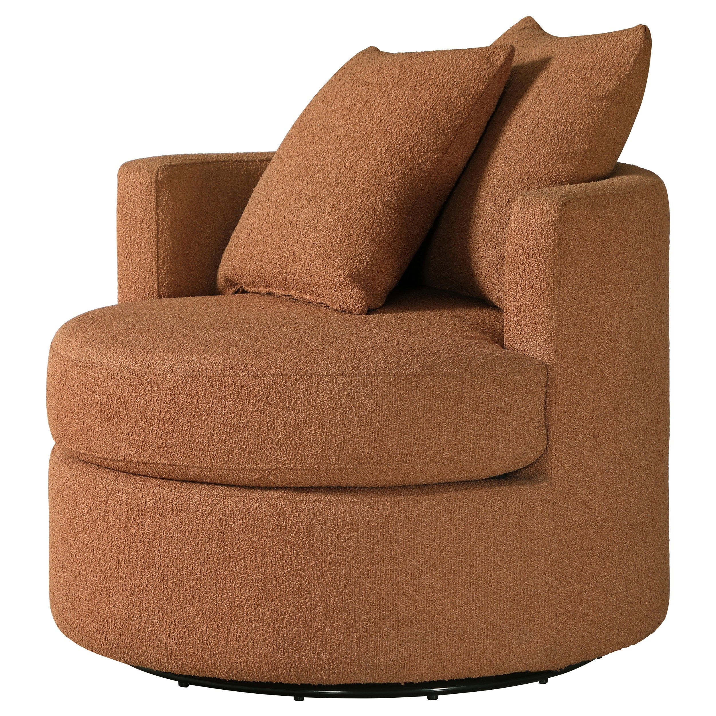 Debbie Upholstered Swivel Accent Chair Burnt Orange-