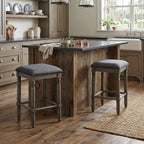 Arnhem Wood Upholstered Swivel Counter Height Stool, Set of 2