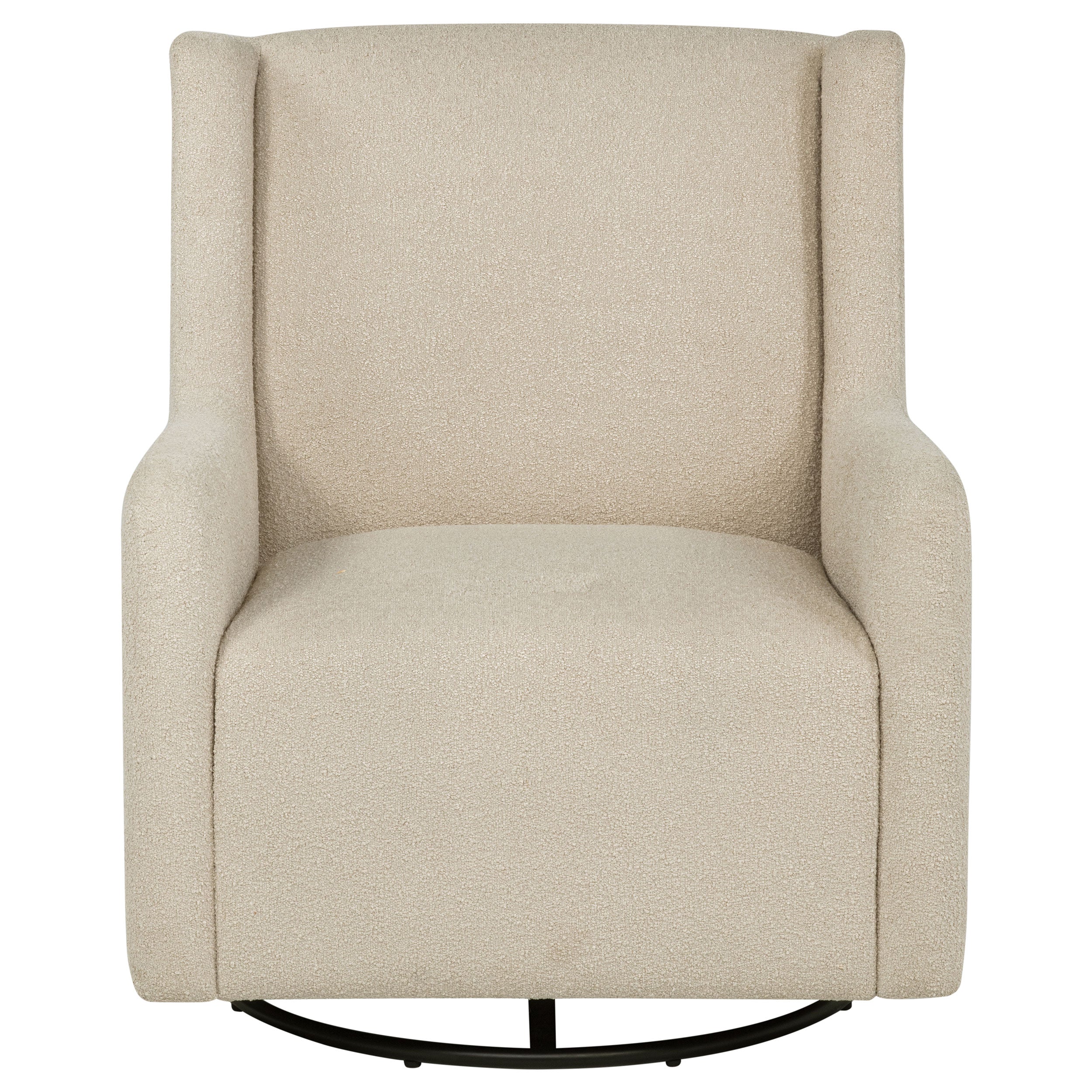 Serra Boucle Upholstered Swivel Glider Sandy Beige-