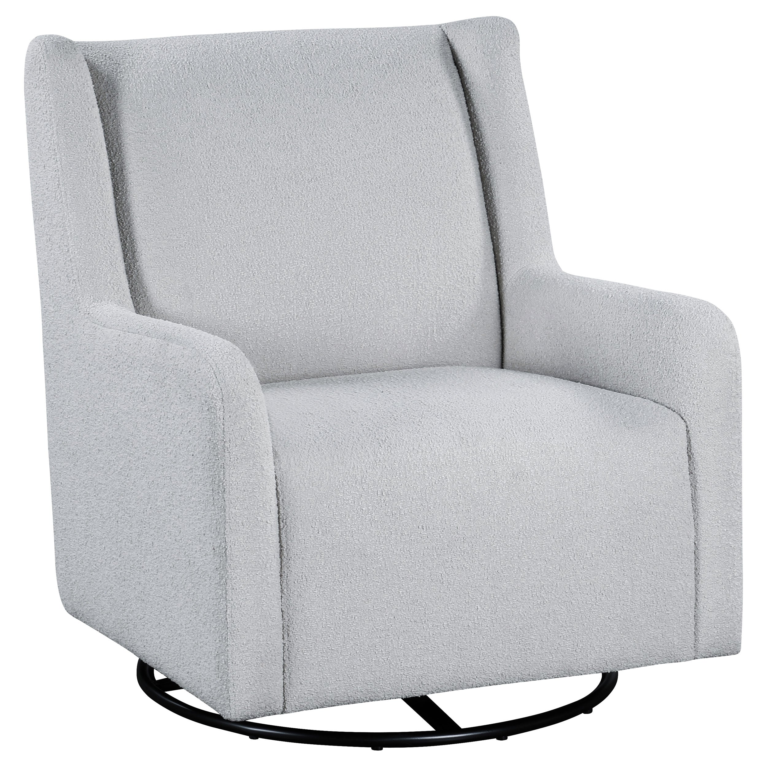 Serra Boucle Upholstered Swivel Glider Dove Grey-