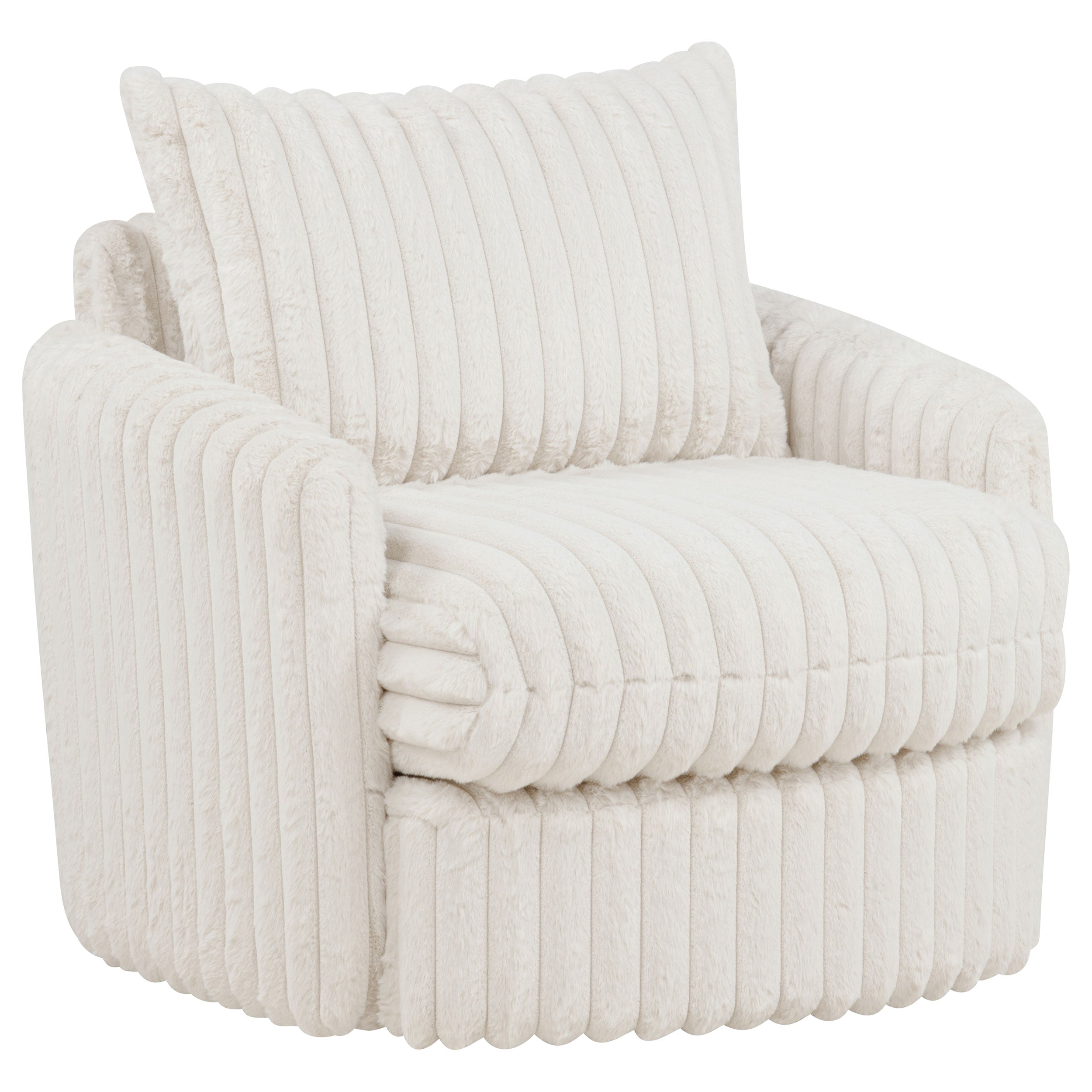Sarco Corduroy Upholstered Swivel Accent Arm Chair Ivory-