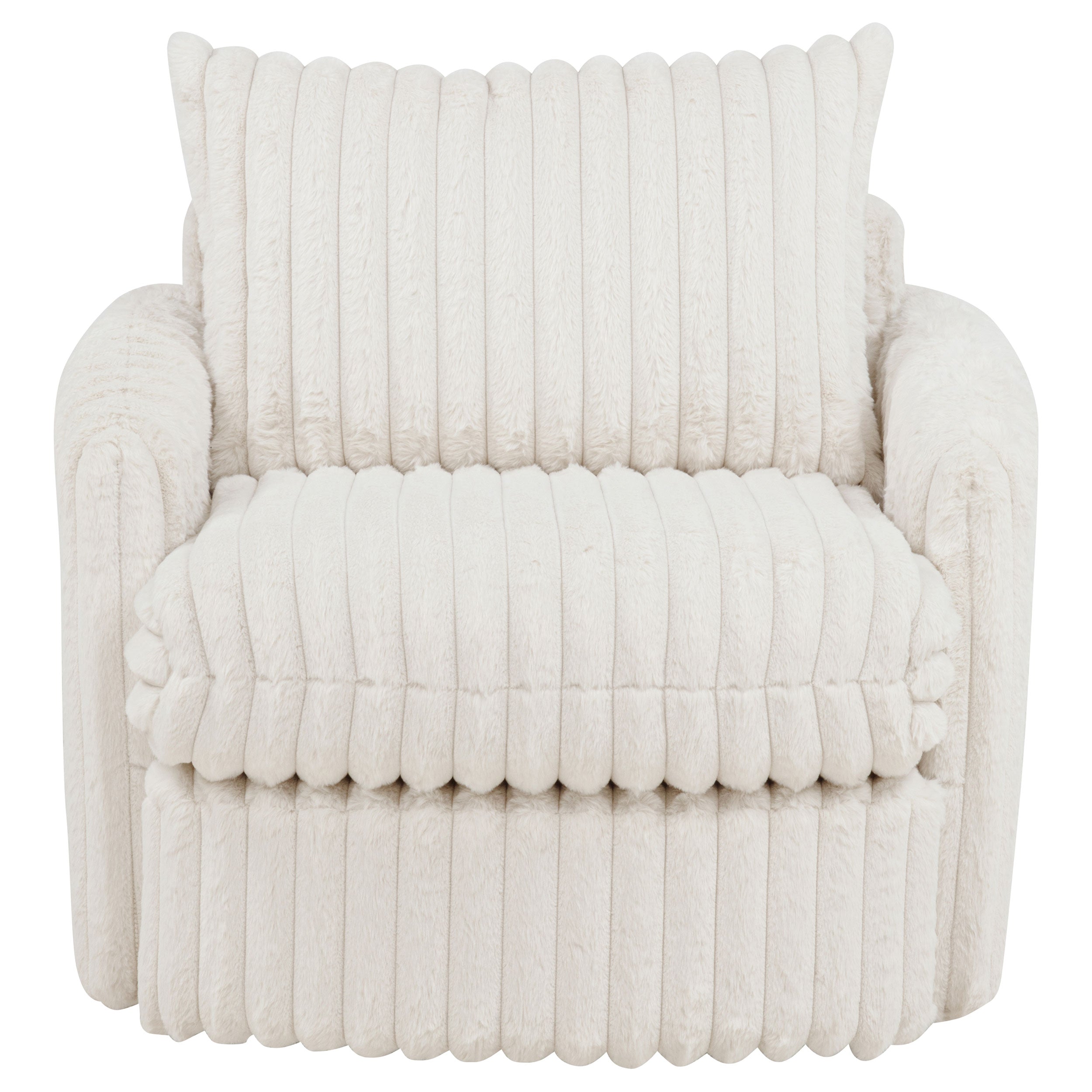 Sarco Corduroy Upholstered Swivel Accent Arm Chair Ivory-