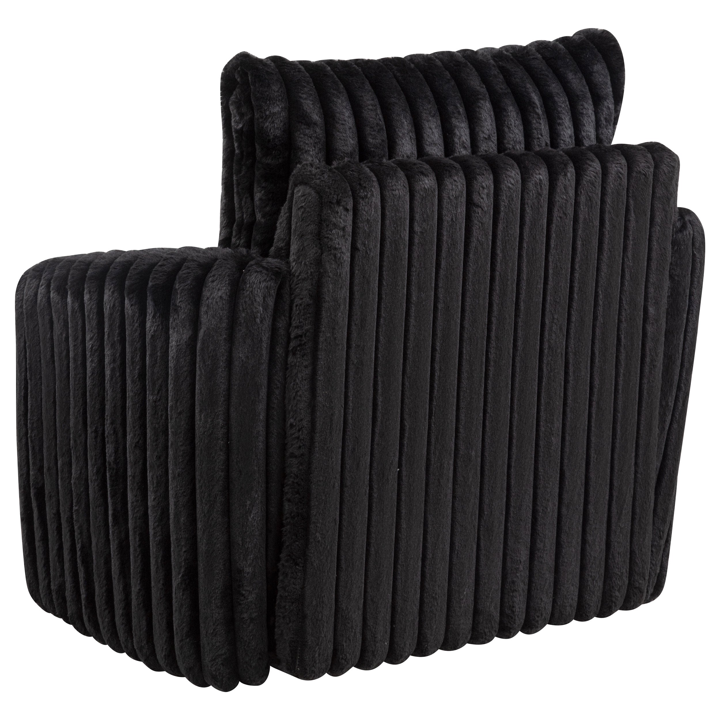 Sarco Corduroy Upholstered Swivel Accent Arm Chair Black-