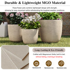U_Style Lightweight Matte Textured MGO Outdoor Indoor Flower Pot Set