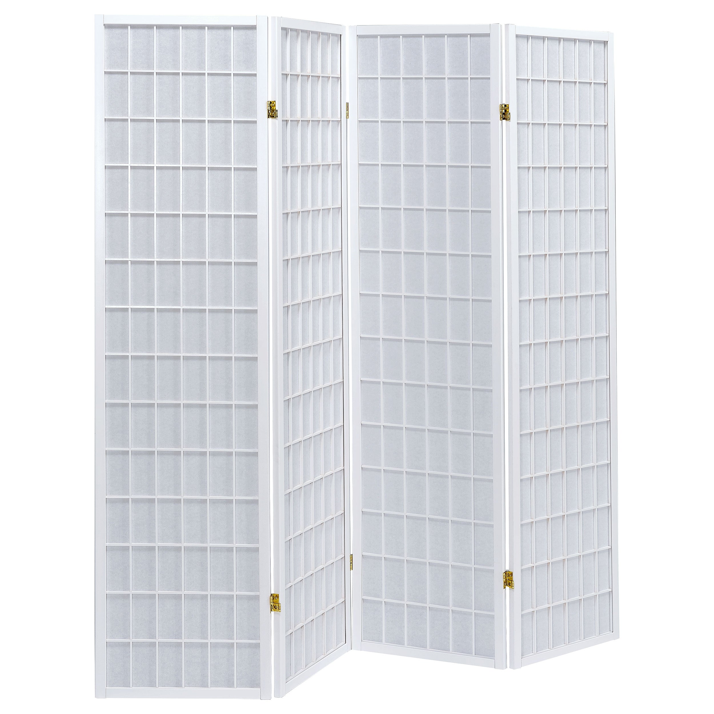 Roberto 4-Panel Room Divider Folding Shoji Screen White-CoasterEveryday