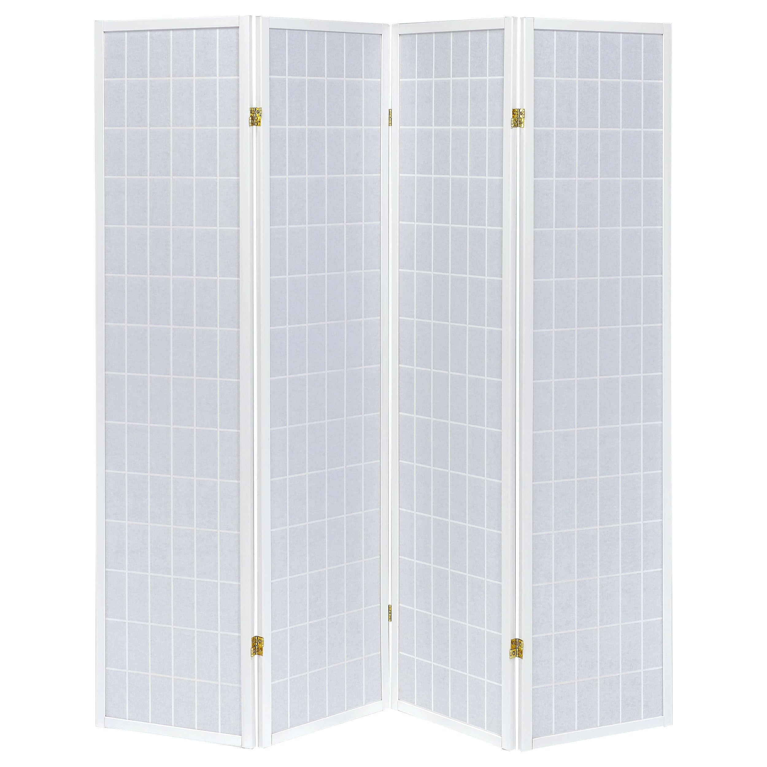 Roberto 4-Panel Room Divider Folding Shoji Screen White-CoasterEveryday