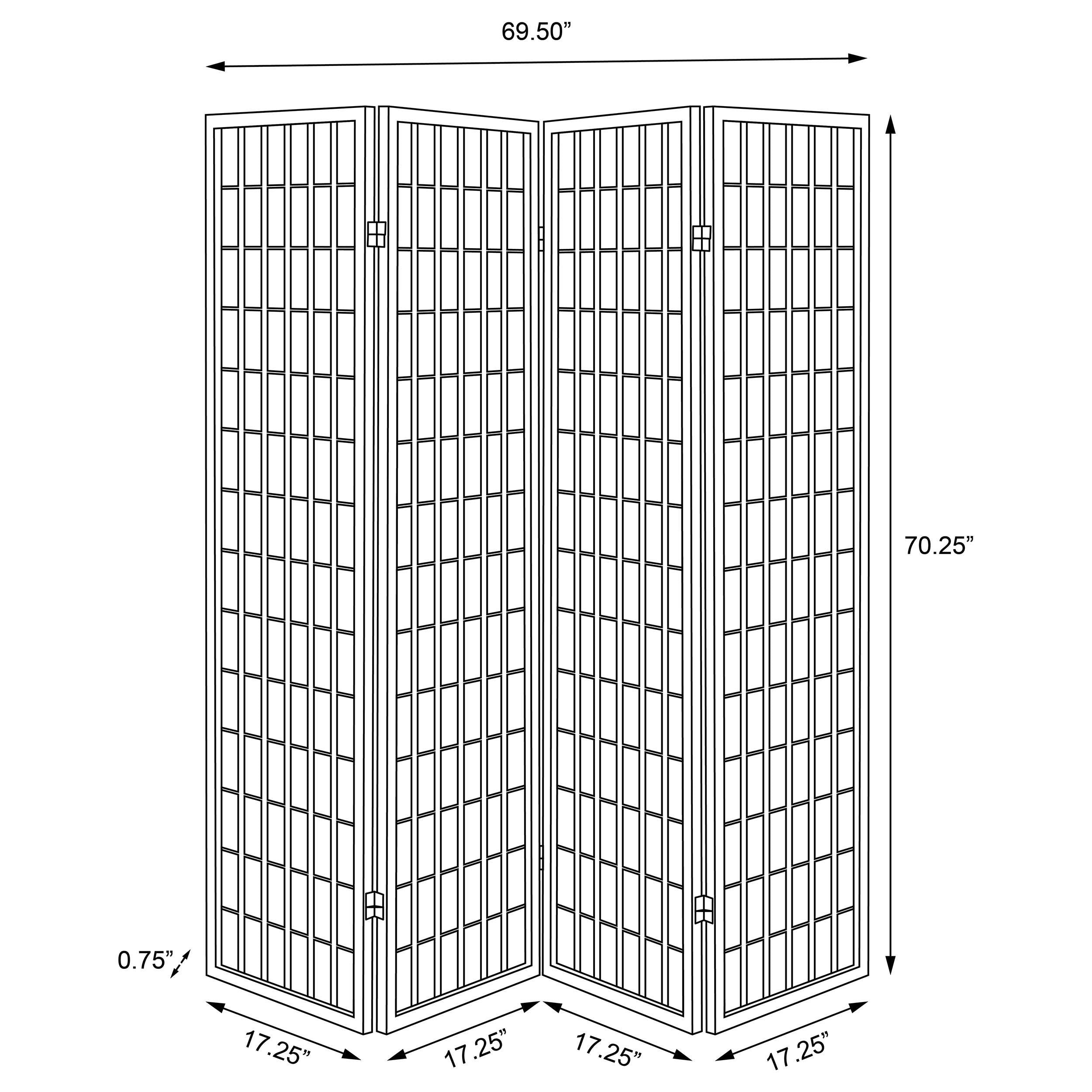 Roberto 4-Panel Room Divider Folding Shoji Screen White-CoasterEveryday