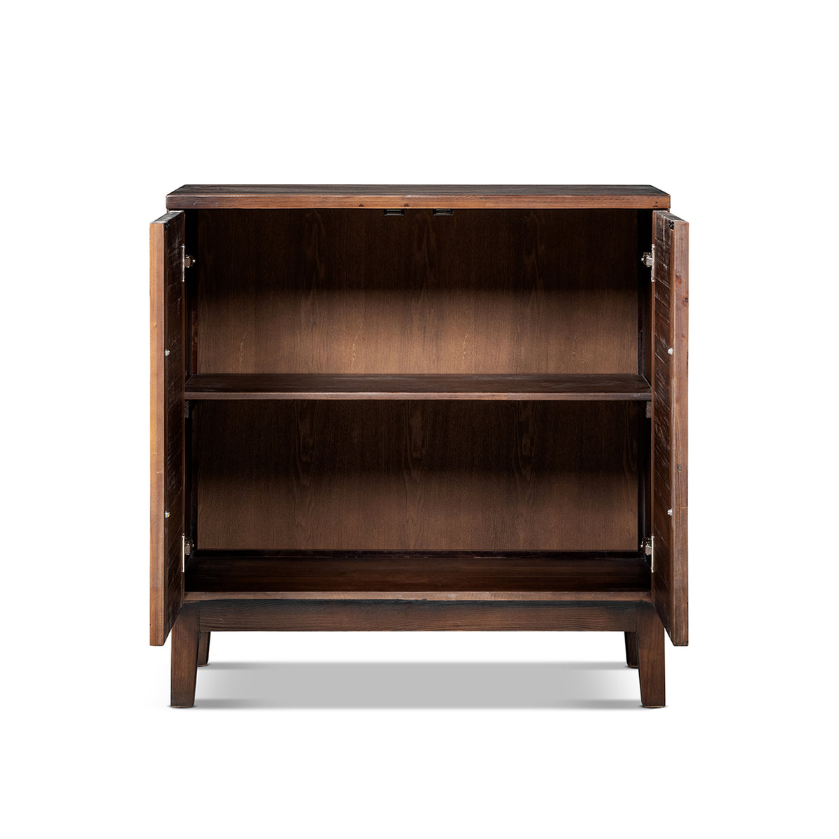Koa 35-Inch Woven Wood Cabinet, Dark Brown