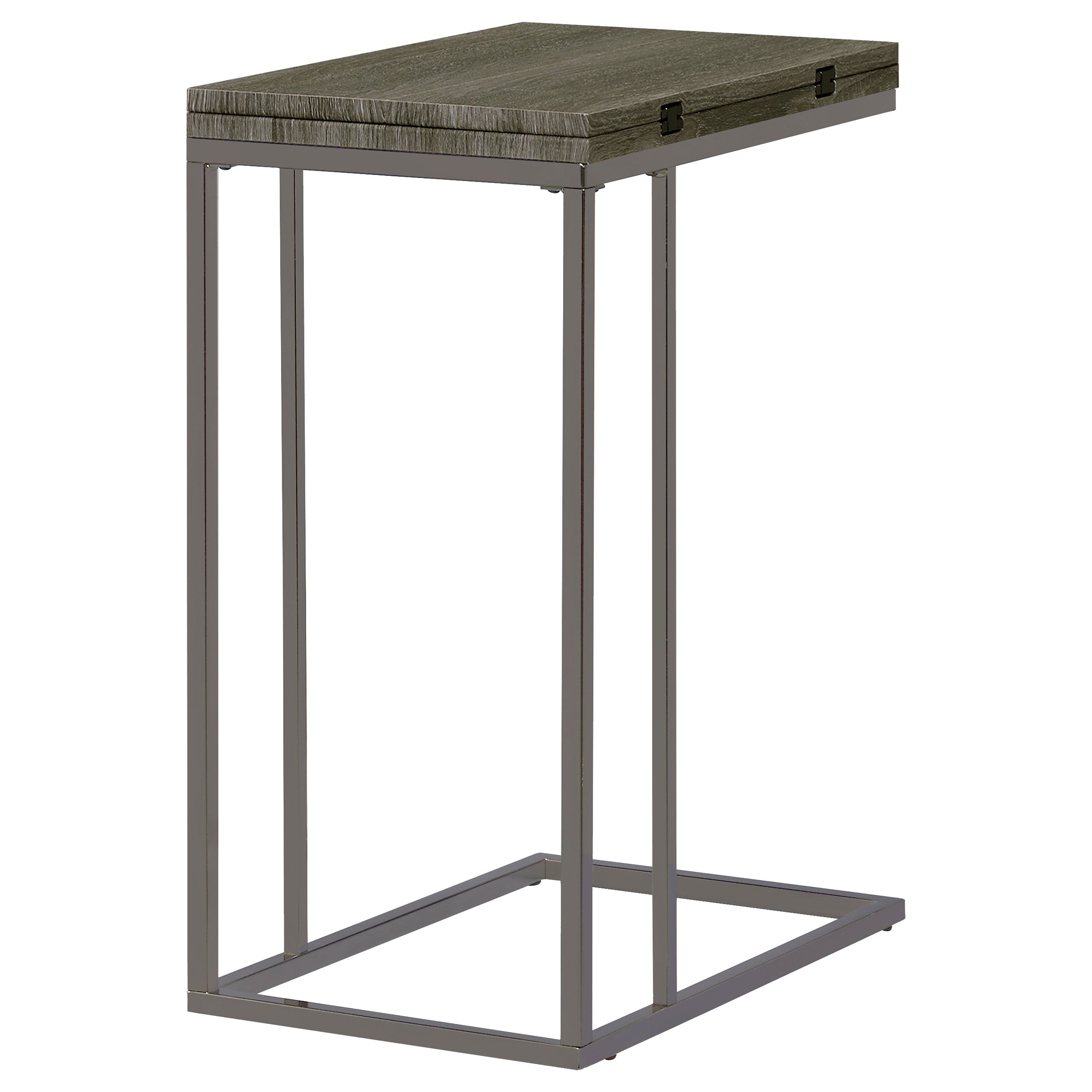 Pedro Expandable C-Shaped Sofa Side Table Weathered Grey-CoasterEveryday