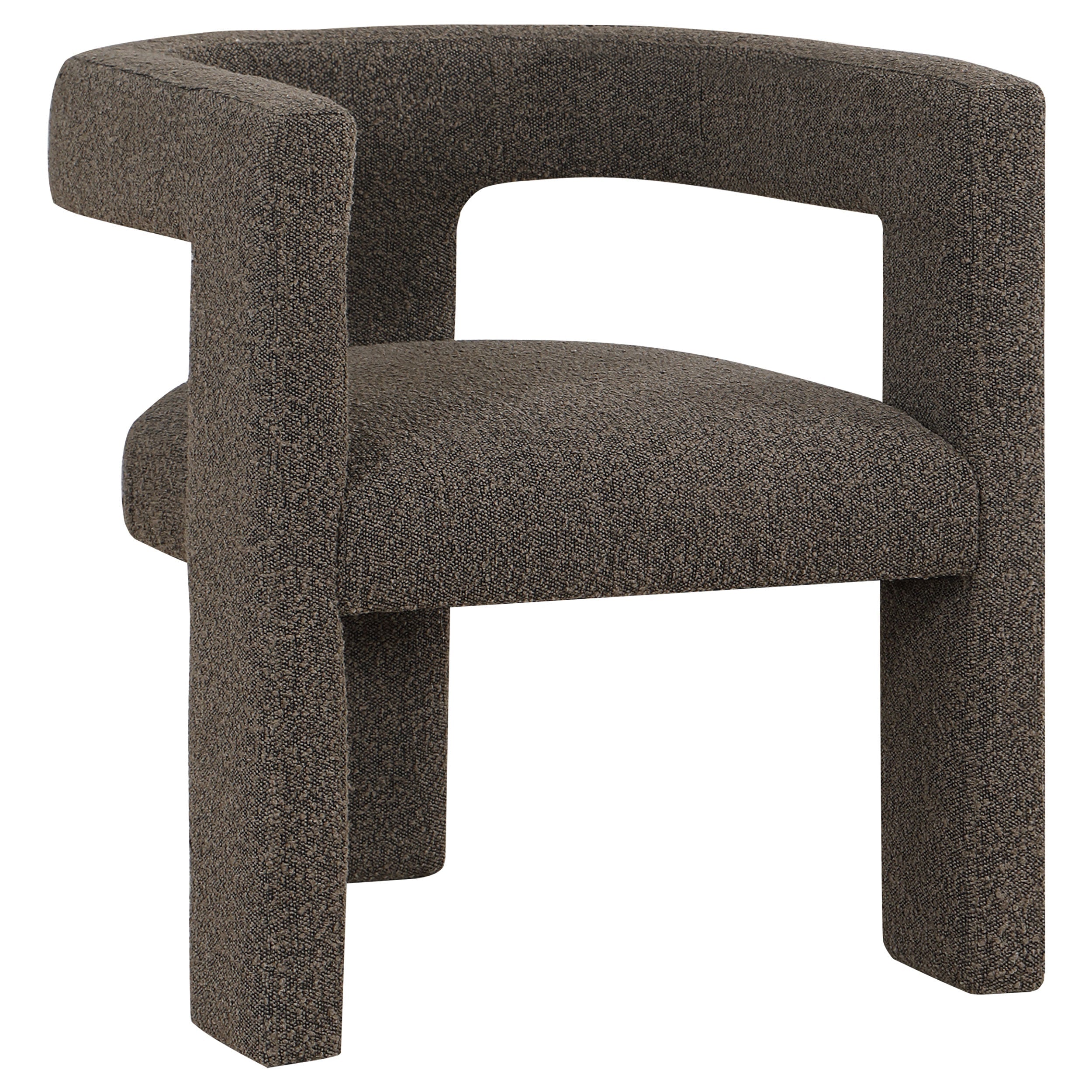 Petra Boucle Upholstered Accent Side Chair Chocolate Brown-