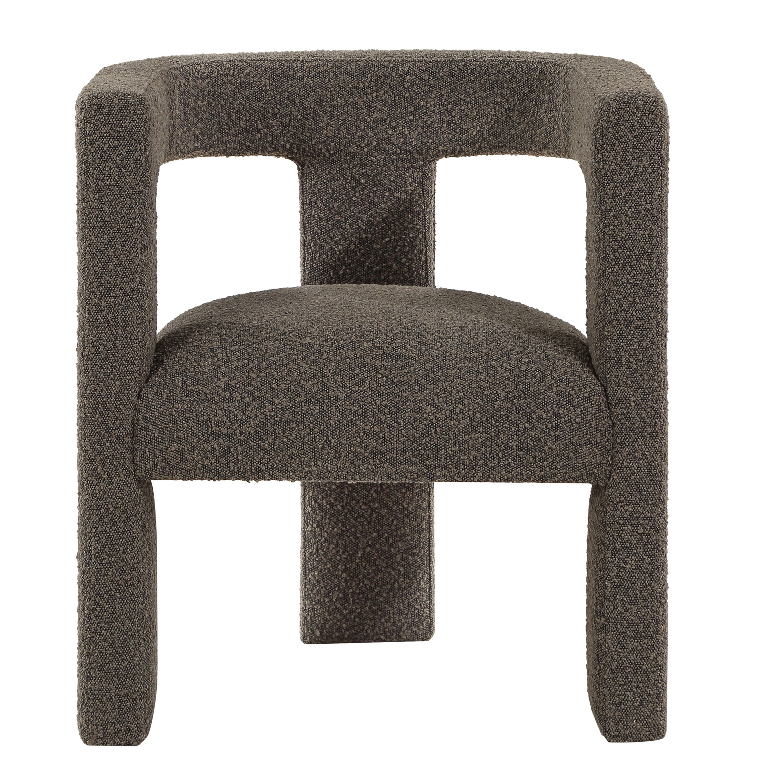 Petra Boucle Upholstered Accent Side Chair Chocolate Brown-
