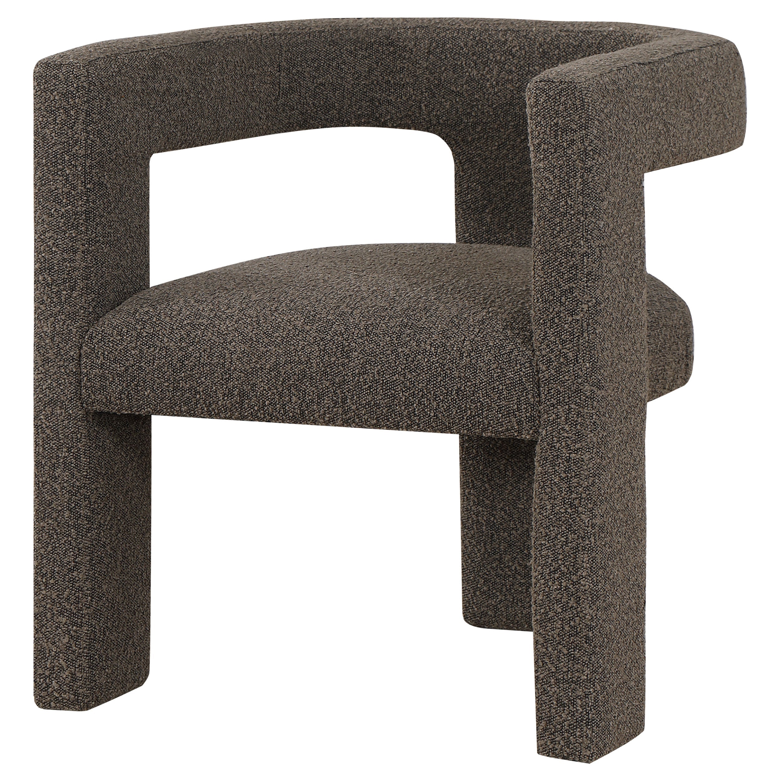 Petra Boucle Upholstered Accent Side Chair Chocolate Brown-