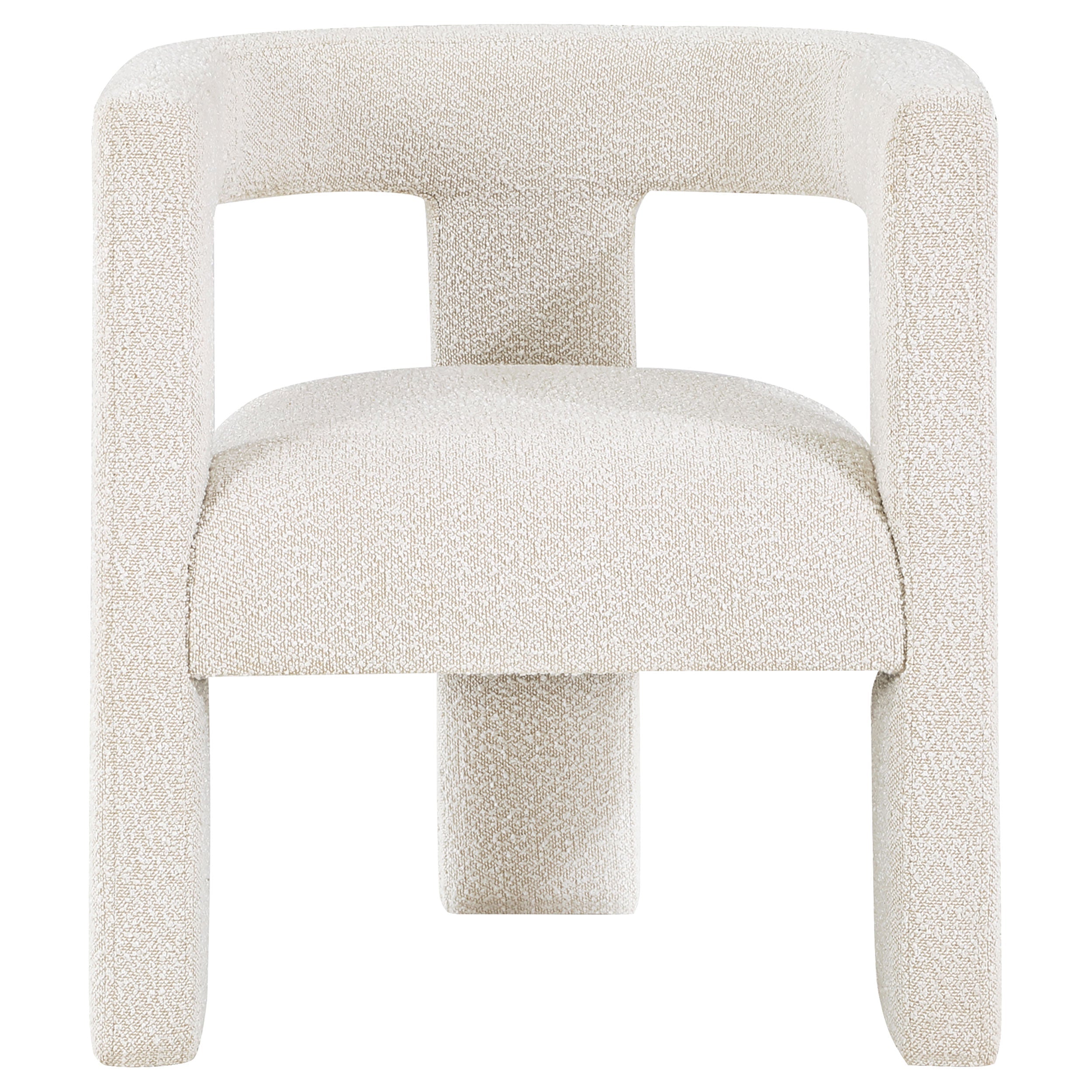 Petra Boucle Upholstered Accent Side Chair White-