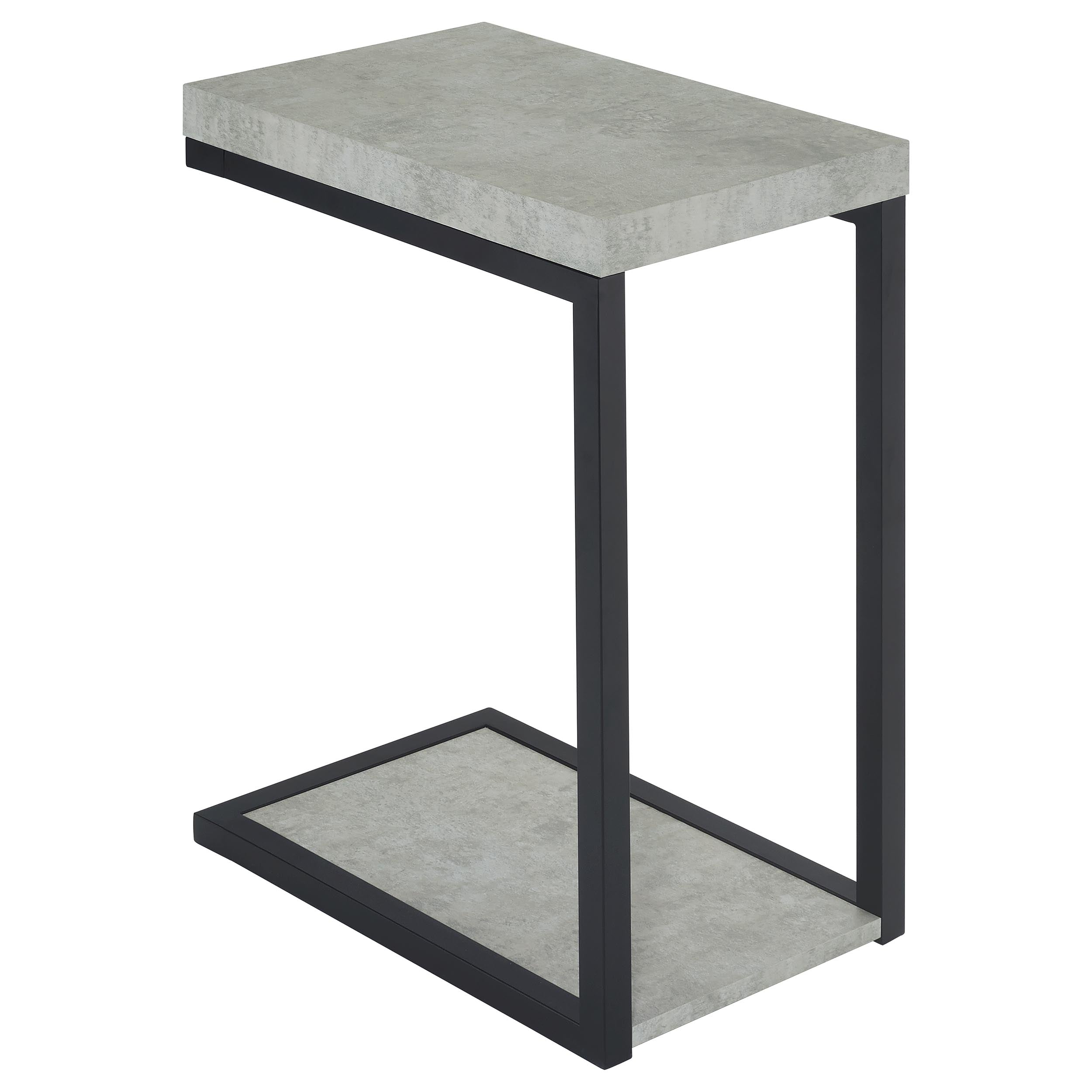 Beck Engineered Wood C-Shape Sofa Side Table Cement-CoasterEveryday
