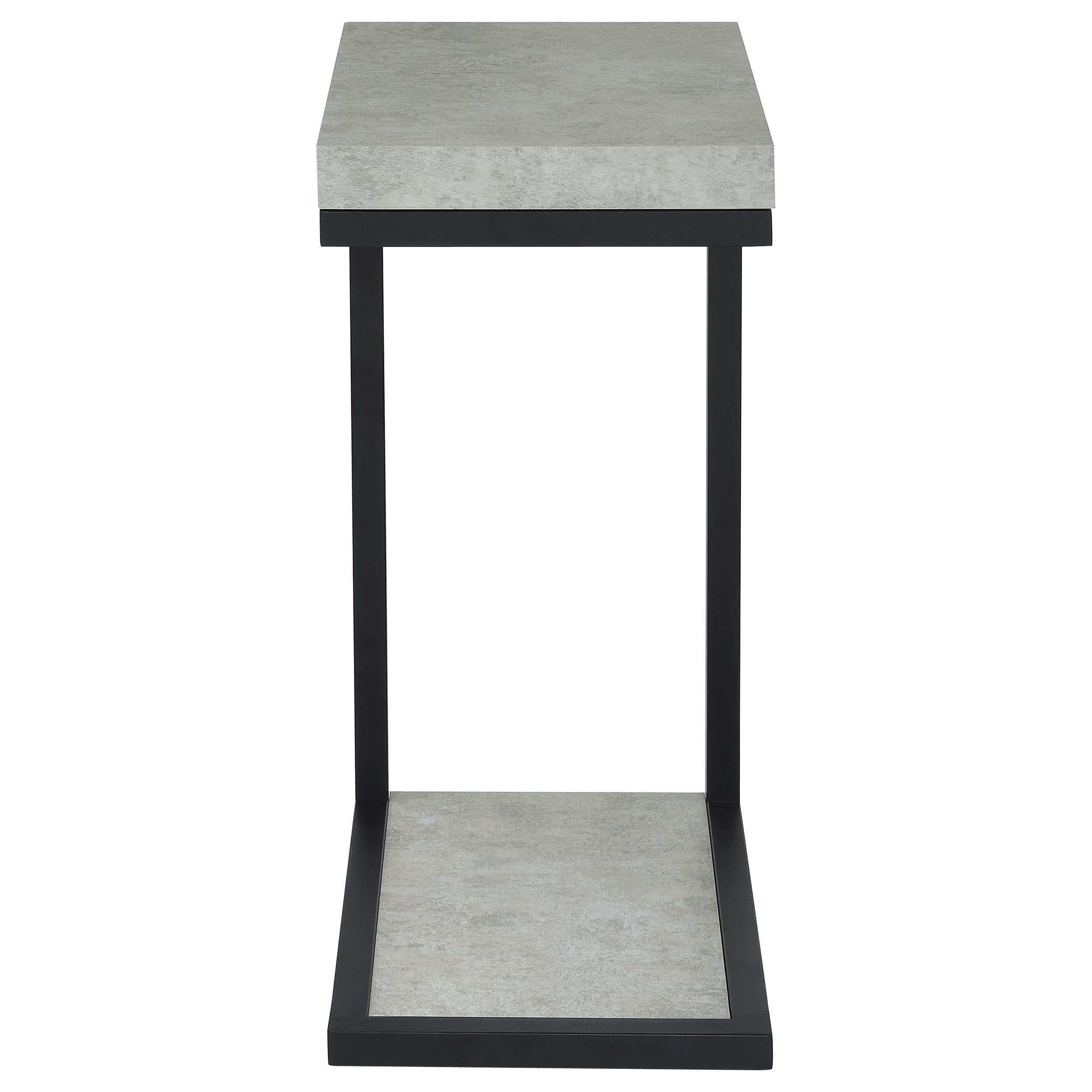 Beck Engineered Wood C-Shape Sofa Side Table Cement-CoasterEveryday