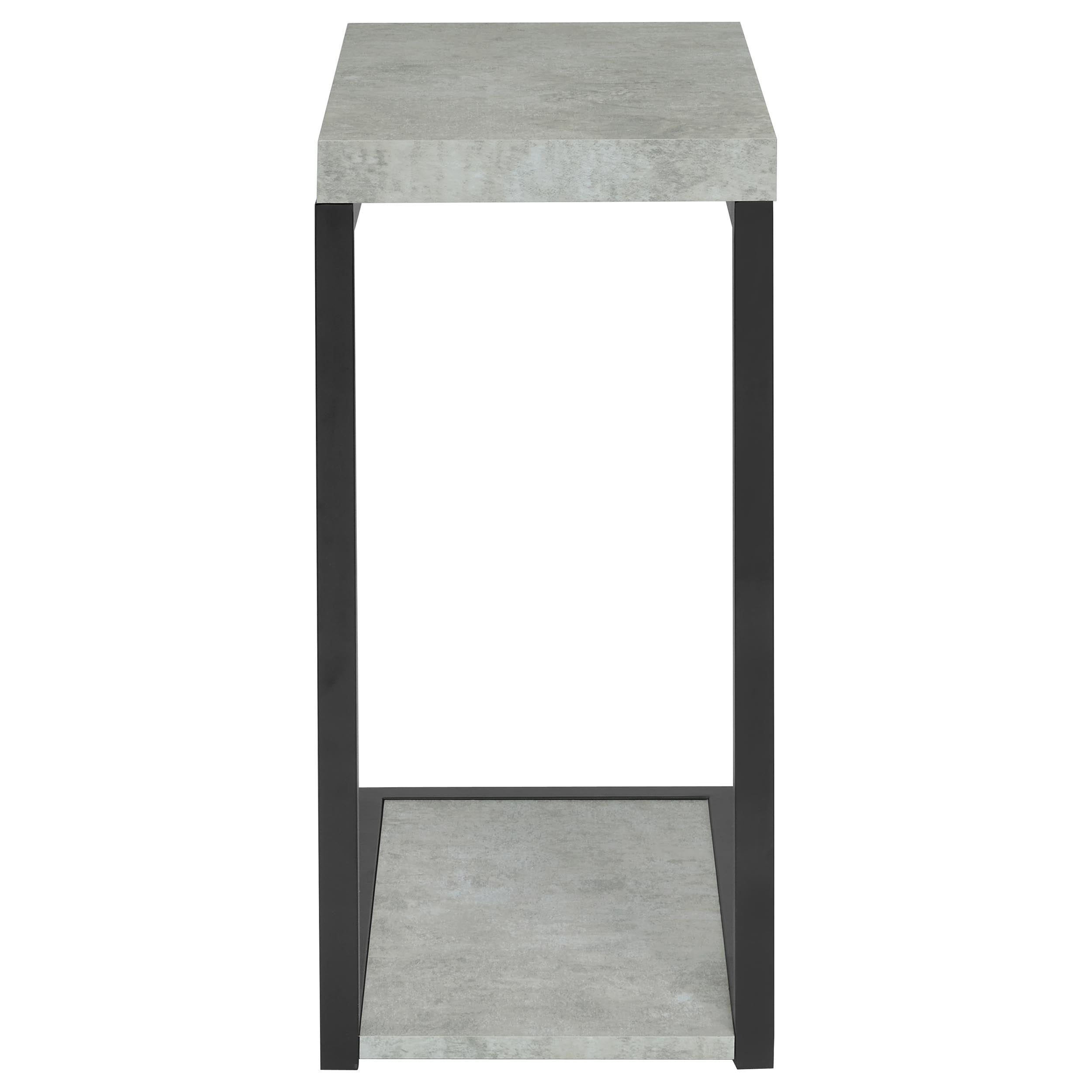Beck Engineered Wood C-Shape Sofa Side Table Cement-CoasterEveryday