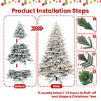 6.5ft Pre-Lit Flocked Artificial Christmas Tree